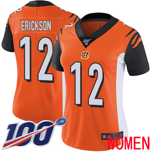 Cincinnati Bengals Limited Orange Women Alex Erickson Alternate Jersey NFL Footballl 12 100th Season Vapor Untouchable